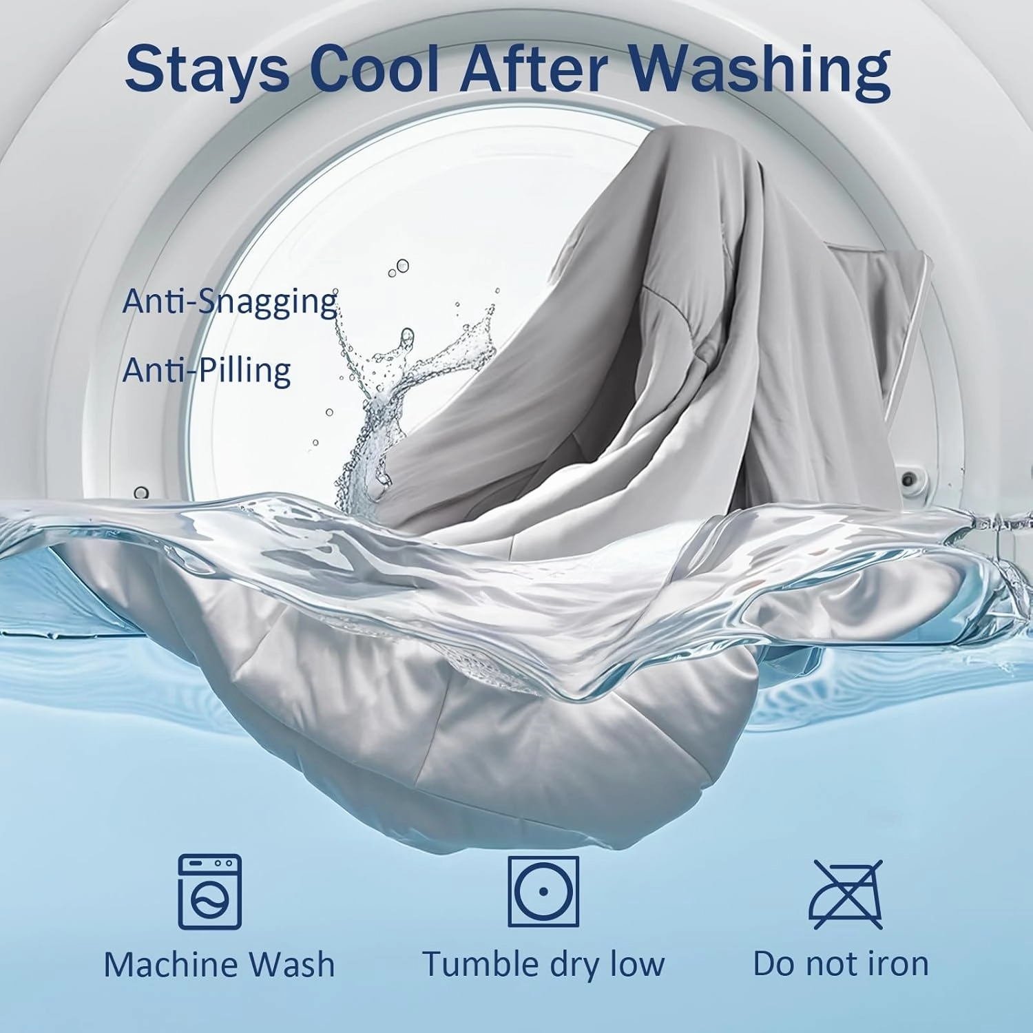 Cooling Blanket Comforter Hot Sleepers - Twin/Twin XL Cooling Comforter, Soft Ice Blanket for Night Sweats, All-Season Breathable & Lightweight Duvet Insert (68''x90'',Cool Gray)