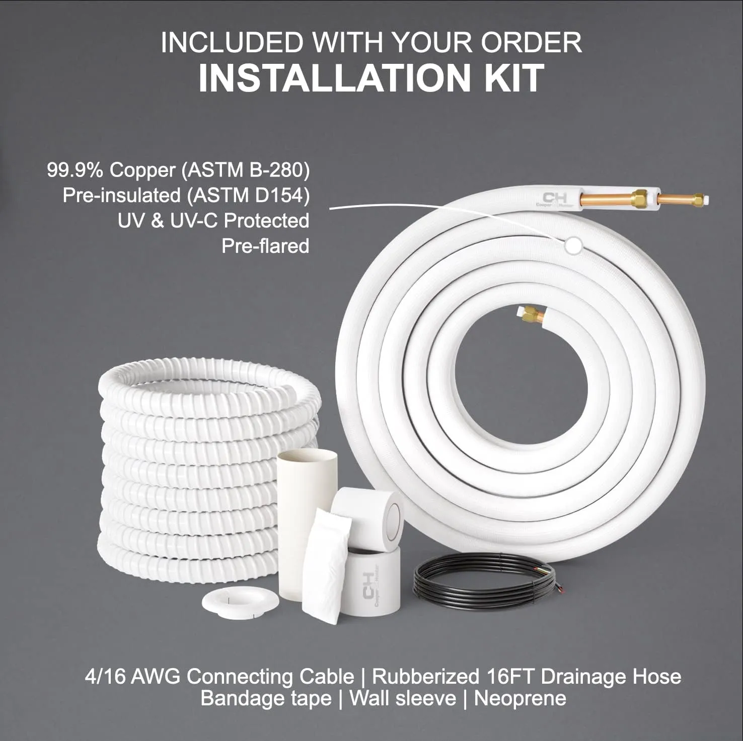 Cooper & Hunter 28,000 BTU Tri 3 Zone 9,000   12,000   12,000 BTU, 24.6 SEER2, 230V, Multi Zone Wall Mount Ductless Mini Split Air Conditioner Heat Pump Full Set with 25ft Installation Kits