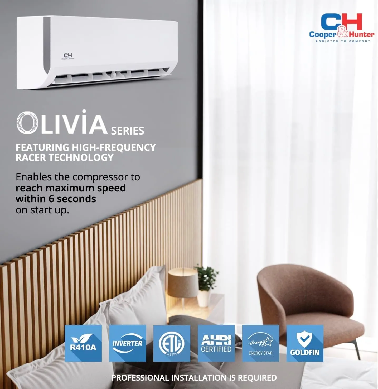 Cooper & Hunter 28,000 BTU Tri 3 Zone 9,000   12,000   12,000 BTU, 24.6 SEER2, 230V, Multi Zone Wall Mount Ductless Mini Split Air Conditioner Heat Pump Full Set with 25ft Installation Kits