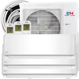 Cooper & Hunter 28,000 BTU Tri 3 Zone 9,000   12,000   12,000 BTU, 24.6 SEER2, 230V, Multi Zone Wall Mount Ductless Mini Split Air Conditioner Heat Pump Full Set with 25ft Installation Kits