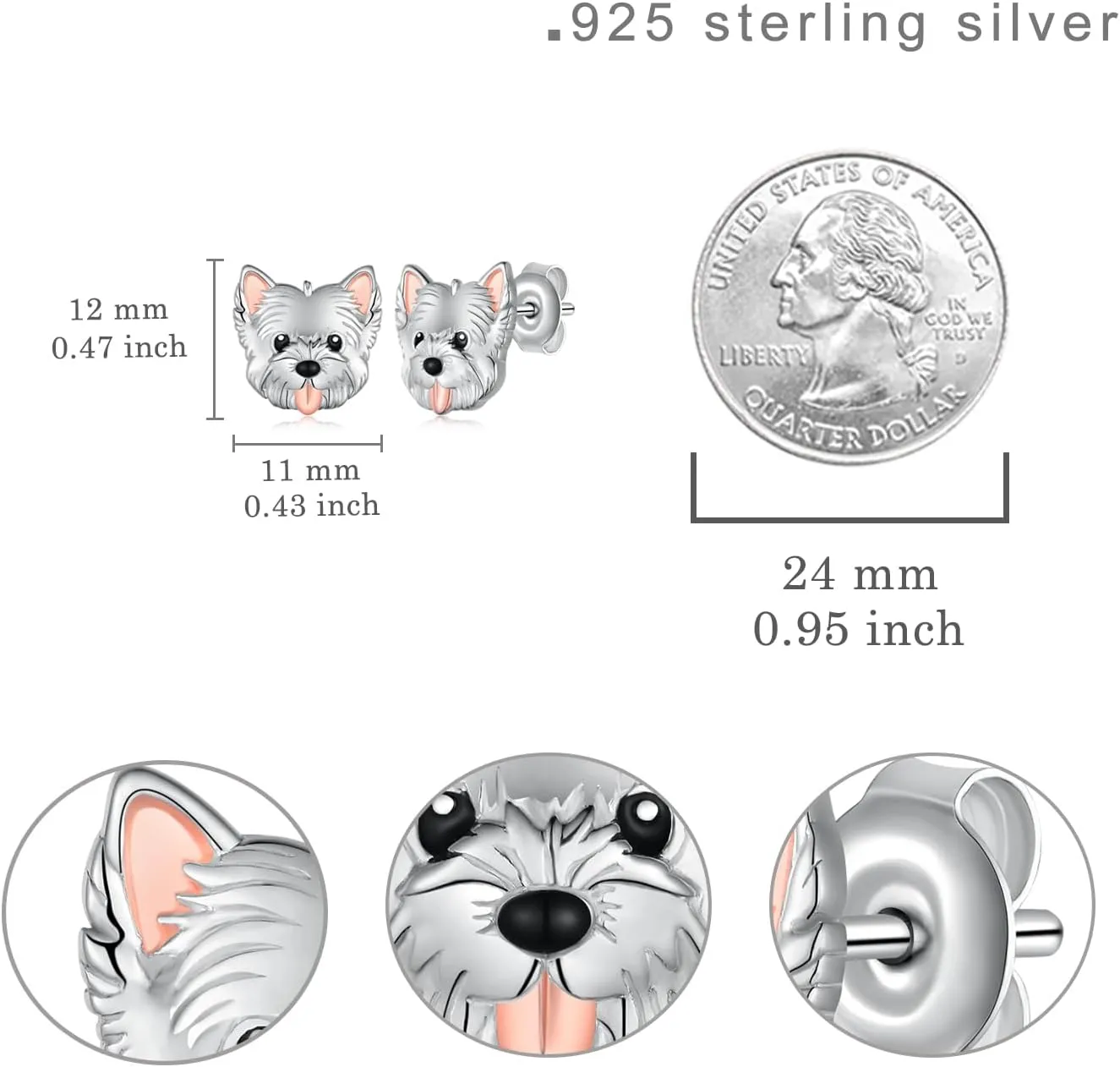 Corgi/Pomeranian/West Highland White Terrier/Yorkie/German Shepherd/Sheltie Earrings 925 Sterling Silver Dog Puppy Animal Stud Earrings Jewelry Gift for Women
