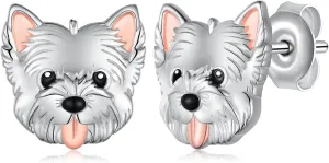 Corgi/Pomeranian/West Highland White Terrier/Yorkie/German Shepherd/Sheltie Earrings 925 Sterling Silver Dog Puppy Animal Stud Earrings Jewelry Gift for Women