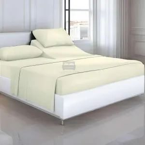 Cottingon Top Split King Sheets Set for Adjustable Bed - 4 Piece Sleep Number Bed Sheets - 100% Egyptian Cotton - 16 Inch Deep - 39 Split King - Ivory Solid