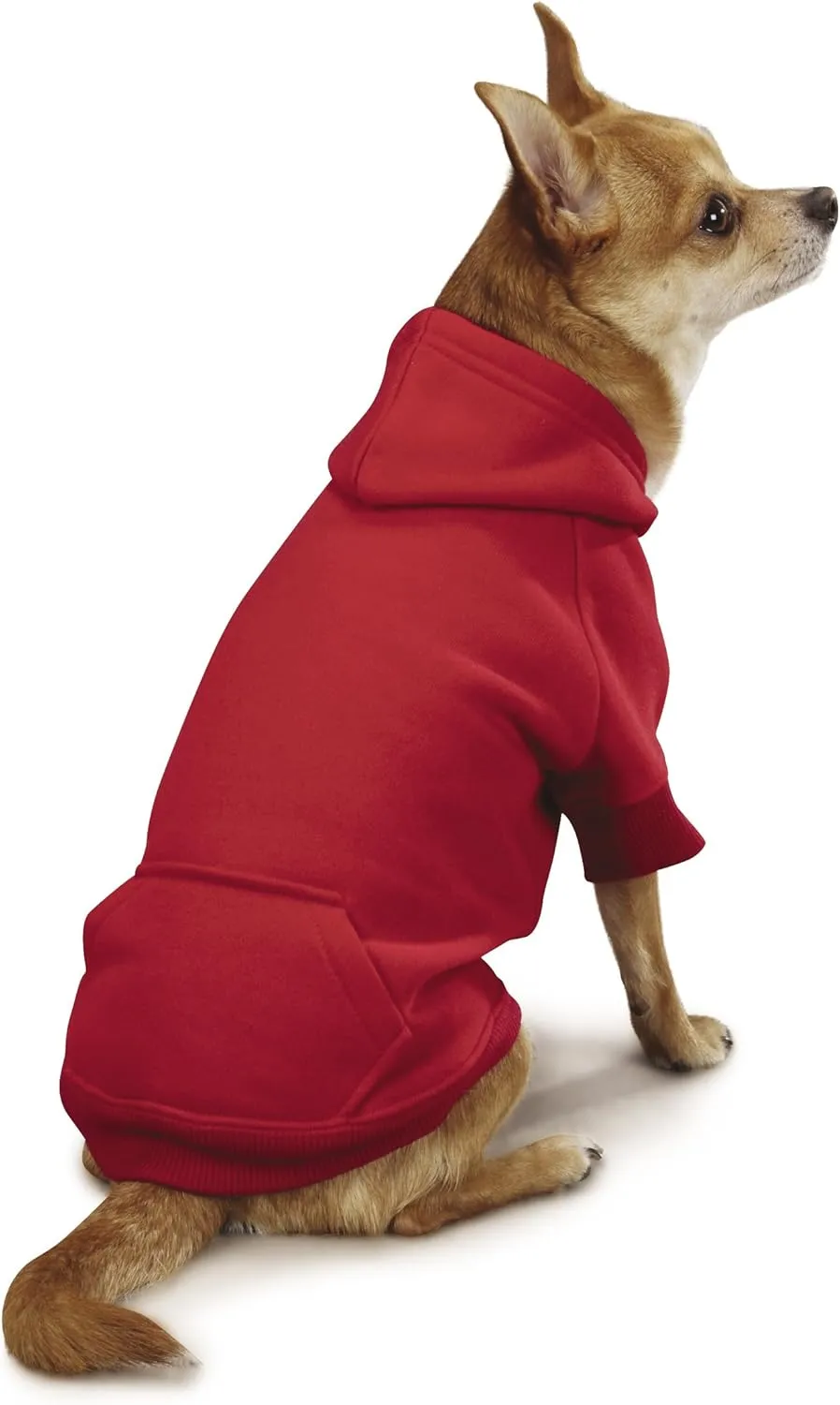 Cotton Basic Dog Hoodie, Medium, 16-Inch, Red