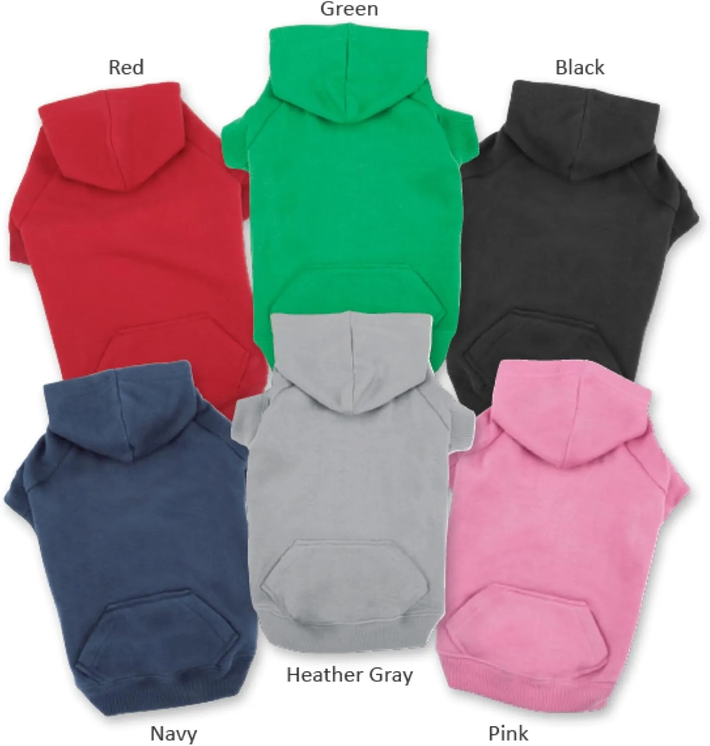 Cotton Basic Dog Hoodie, Medium, 16-Inch, Red