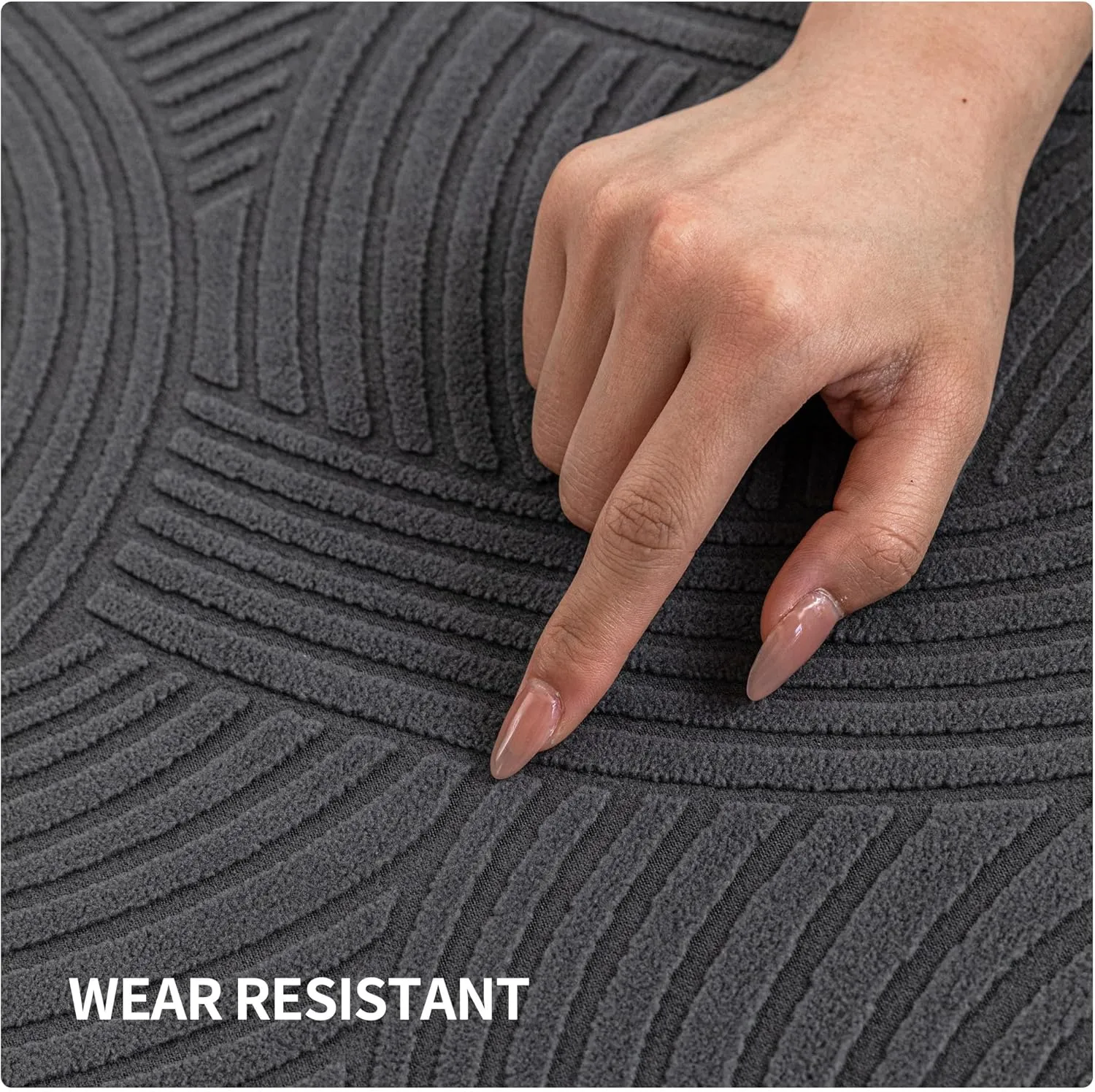 Couch Cushion Covers for Sectional and L Shaped Sofa, Stretch Soft Sofa Covers Washable Wear Resistant Slipcovers Furniture Protector Pet-Friendly (1PC Back Couch Cover, Dark Gray)