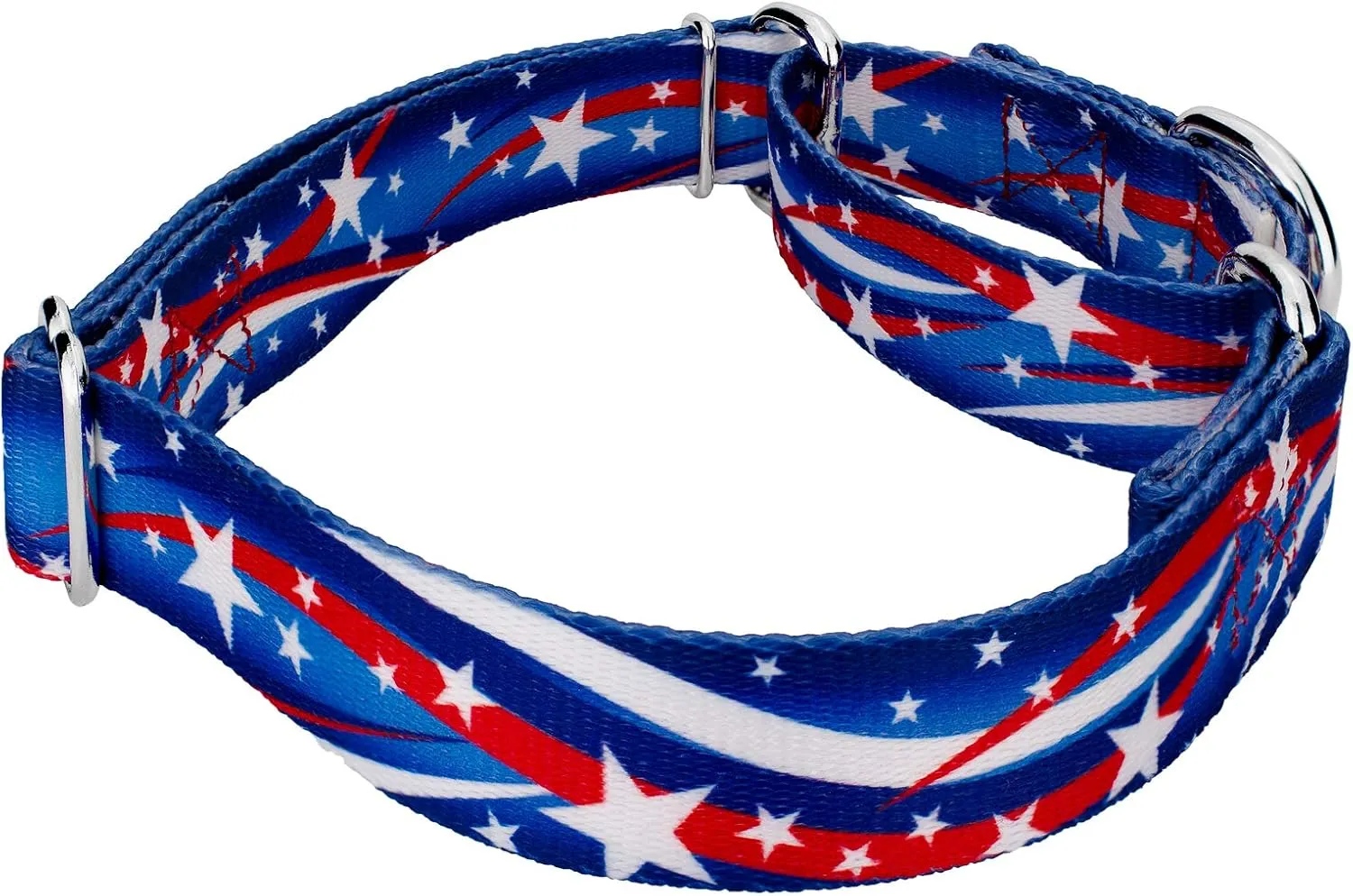 Country Brook Petz - Star Spangled Martingale Dog Collar and Leash Limited Edition - Americana Collection Featuring Patriotic Designs (5/8 Inch, Small)