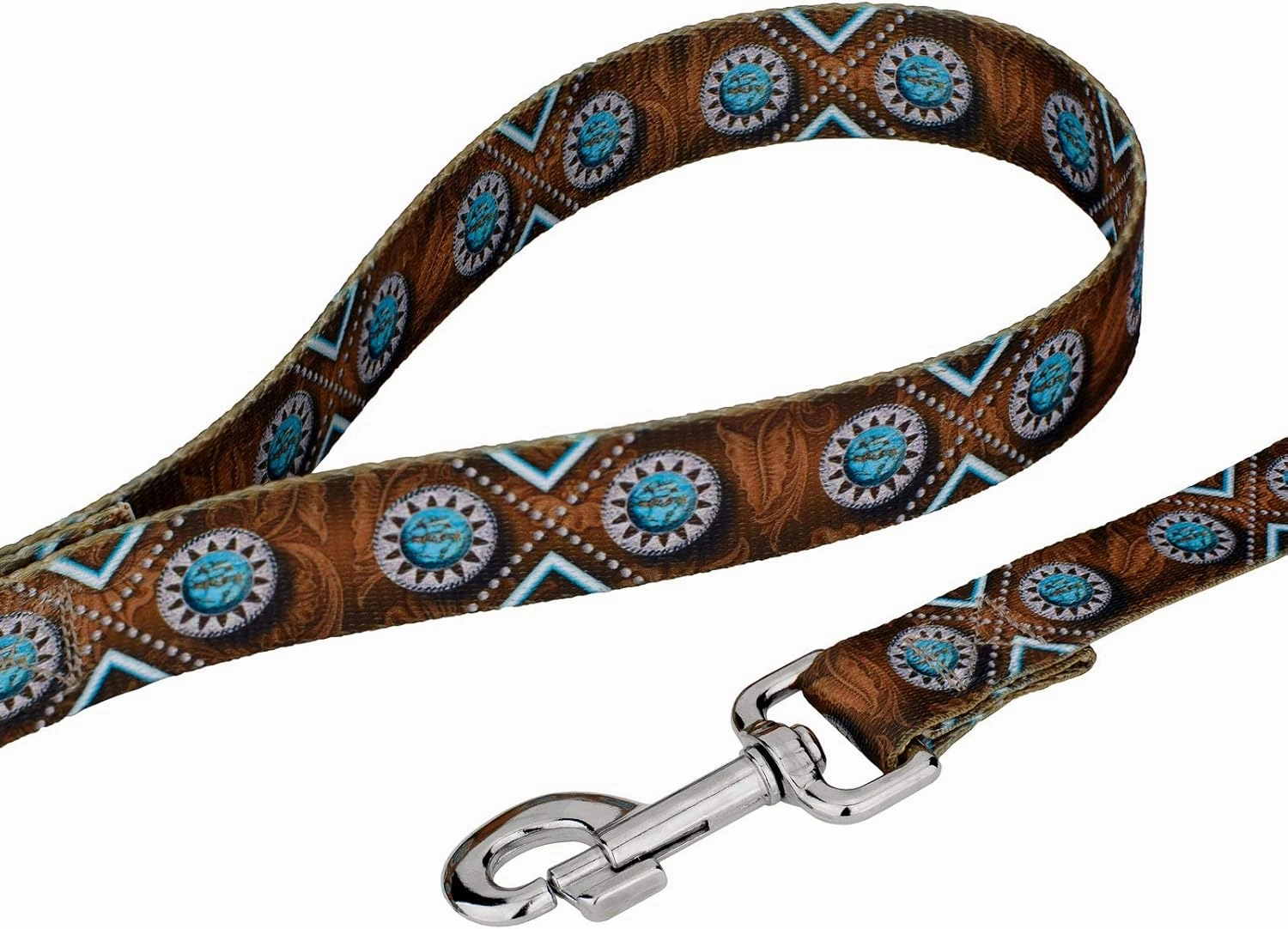 Country Brook Petz - Deluxe Saddle Up Dog Collar and Leash - Country and Western Collection Featuring Rugged Designs (5/8 Inch, Small)