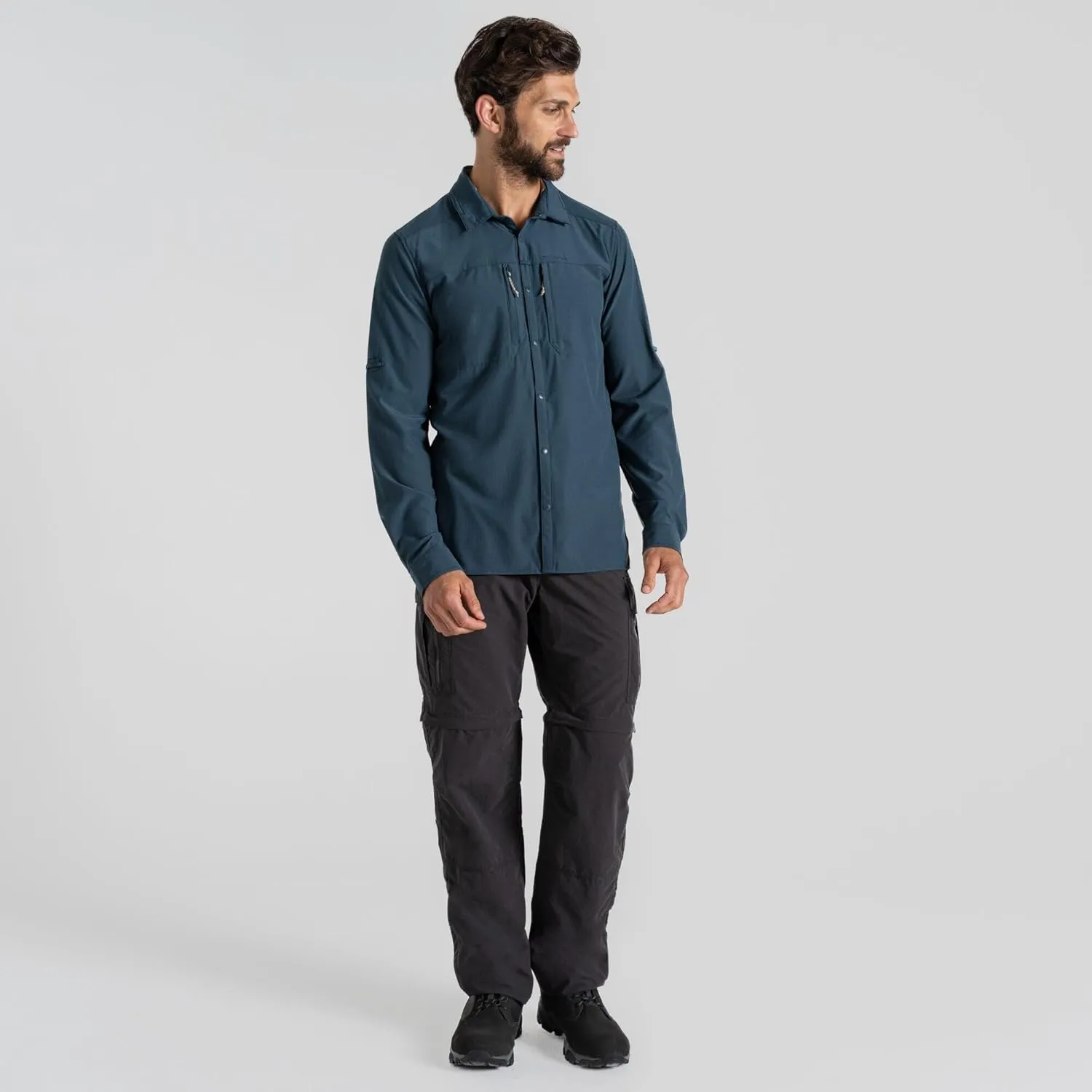Craghoppers Mens Insect Shield Long Sleeve Pro Shirt V for Travel, Hiking and Outdoors