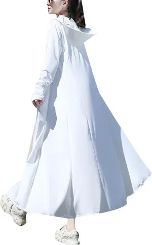 Cromoncent Women's UPF 50  Swimsuit Cover Up Lightweight SPF Long Sleeve Sun Protection Long Sun Hoodie Dress