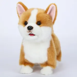 CU-MATE Interactive Plush Corgi Dog, Companion Robot Dog Pets,Handmade Weighted Stuffed Animals,Electronic Walking Toy with Barking,Tail Wagging,Talking,