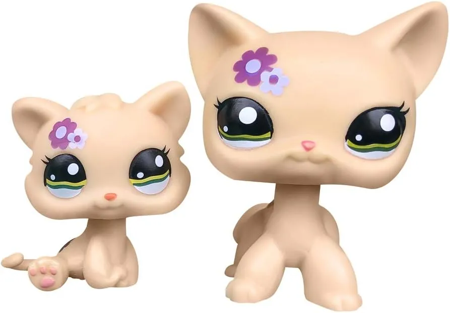 Custom-Made Baby Kitty Pet Shop Toy Short Hair Cat Mini Bobble Head Animal Figure 1 Inch Kitten