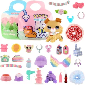 Cute Animal Doll Accessories for Lps Toys, Miniature Accessories Kit,Compatible with lps Cat Collie Dachshund Cocker Spaniel Dog Collection Action Figure Toys, Fit for Childrens (Random 35pcs)