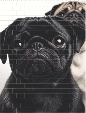 Cute Black Pug Dog Building Block Puzzle Personalized Building Bricks for Adults Block Puzzle Building DIY Brick Block Puzzles Valentine's Day Gifts for Home Decor Brick Puzzle