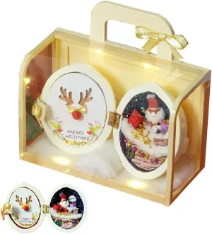 Cute DIY Miniature Dollhouse Kit 3D Wooden Doll House Best Birthday Gift for Child and Lover Friend (Snowy Night Grace)