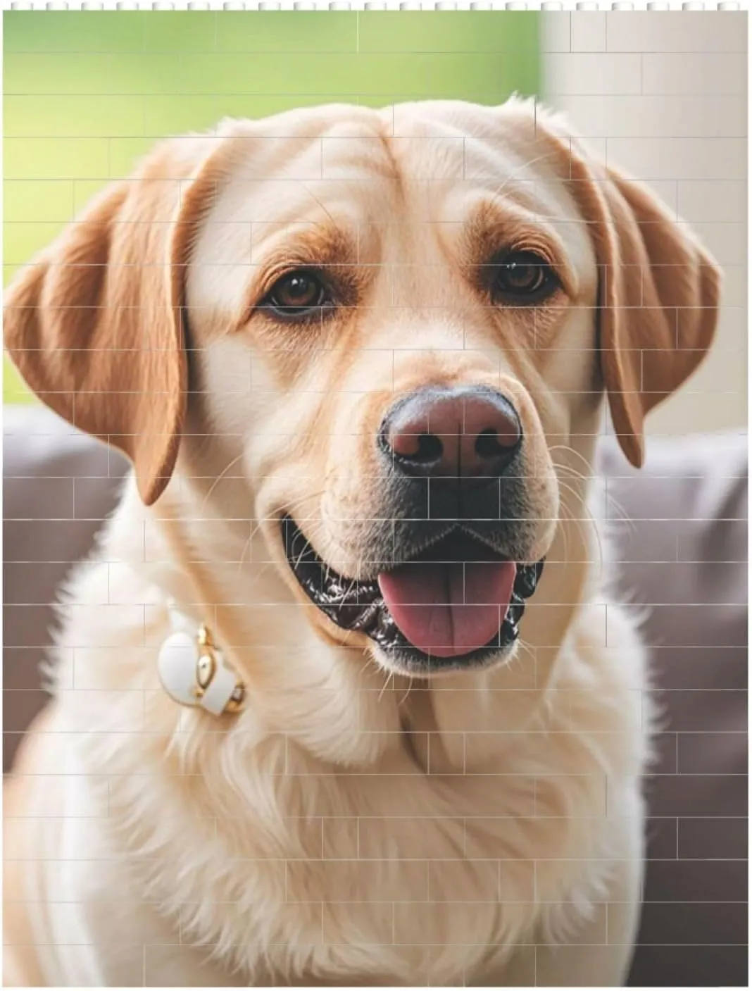 Cute Labrador Dog Building Block Puzzle Personalized Building Bricks for Adults Block Puzzle Building DIY Brick Block Puzzles Valentine's Day Gifts for Home Decor Brick Puzzle