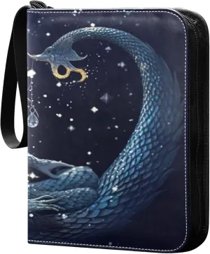 Cute Mermaids Card Binder 4 Pocket Collectible Trading Card Albums with 50 Sleeves Double Side PU Waterproof 3 Ring for Sports & Game Cards