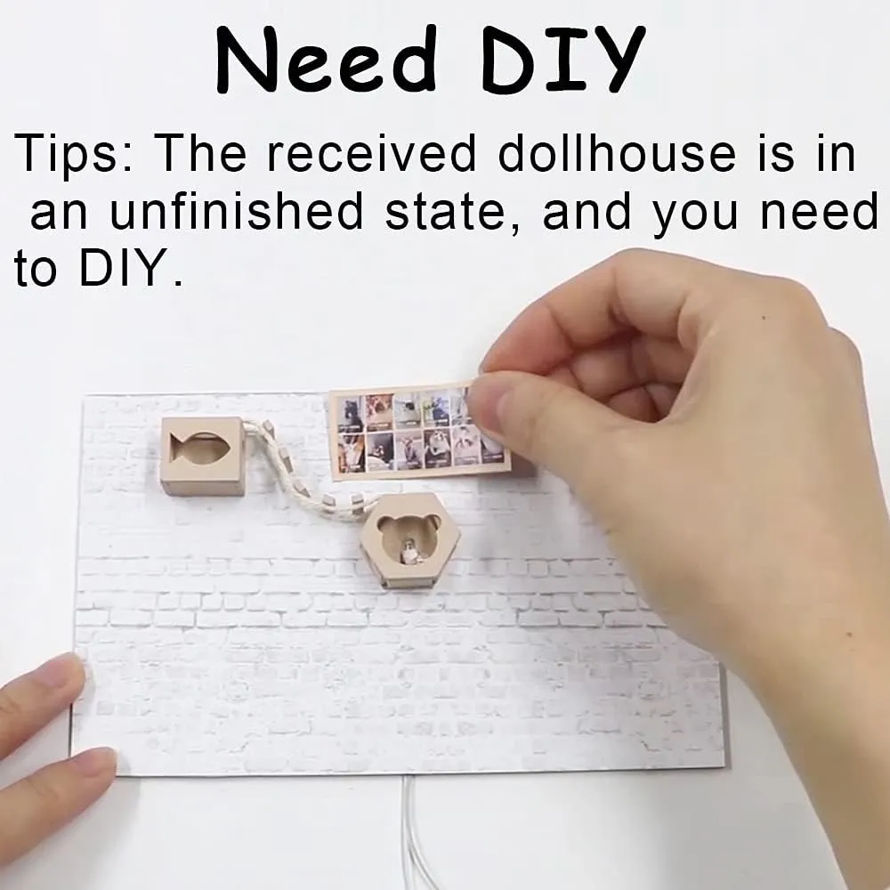 CUTEBEE Dollhouse Miniature with Furniture, DIY Wooden Dollhouse Kit Plus Dust Proof, Creative Room Idea
