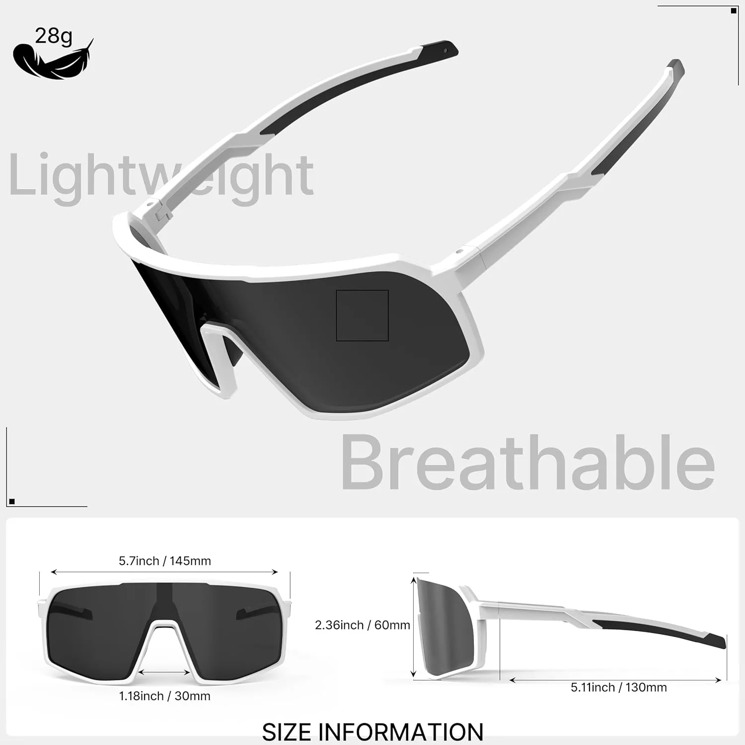 Cycling Glasses Polarized Sports Sunglasses for Men Women Youth Baseball Running Driving Golf