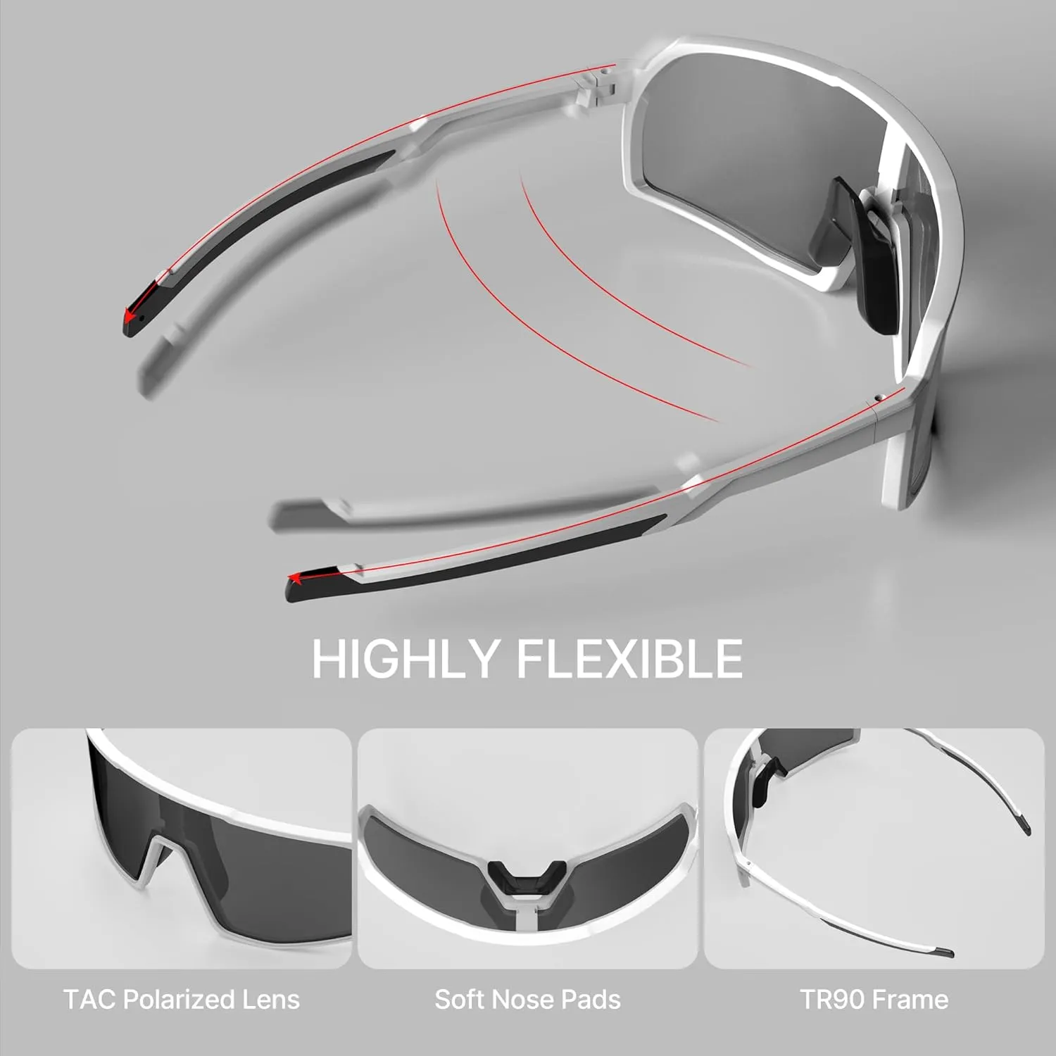 Cycling Glasses Polarized Sports Sunglasses for Men Women Youth Baseball Running Driving Golf