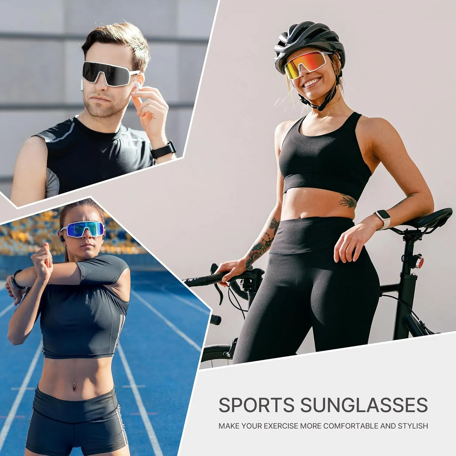 Cycling Glasses Polarized Sports Sunglasses for Men Women Youth Baseball Running Driving Golf
