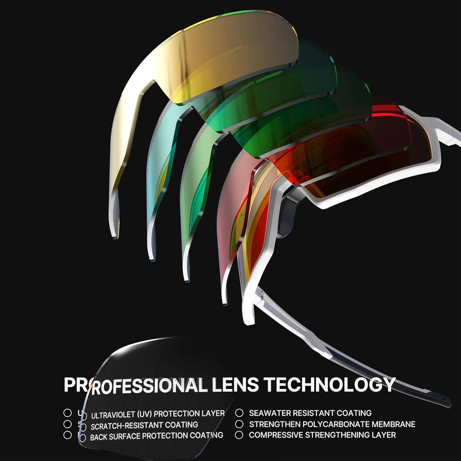 Cycling Glasses Polarized Sports Sunglasses for Men Women Youth Baseball Running Driving Golf