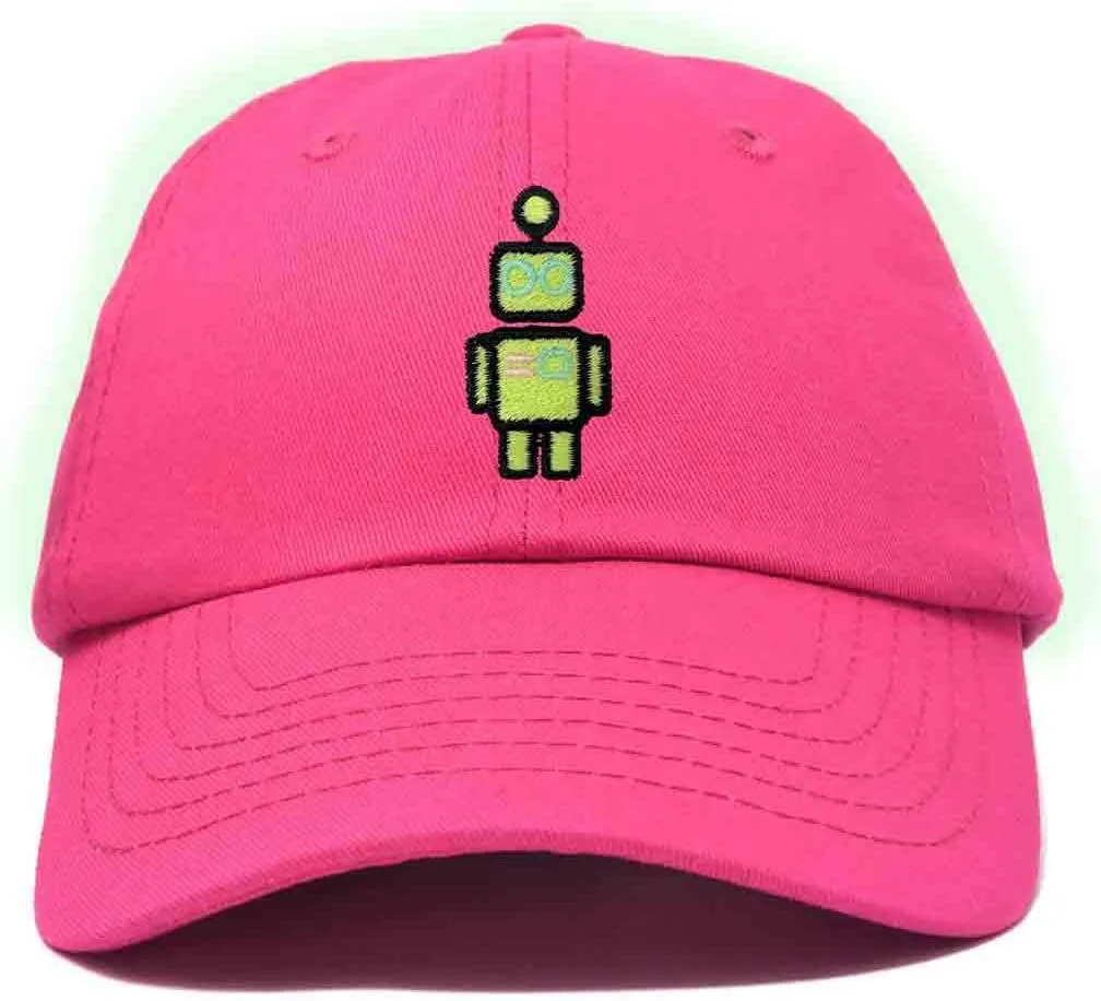 DALIX Robot Embroidered Glow in The Dark Hat Dad Hat Cotton Baseball Cap