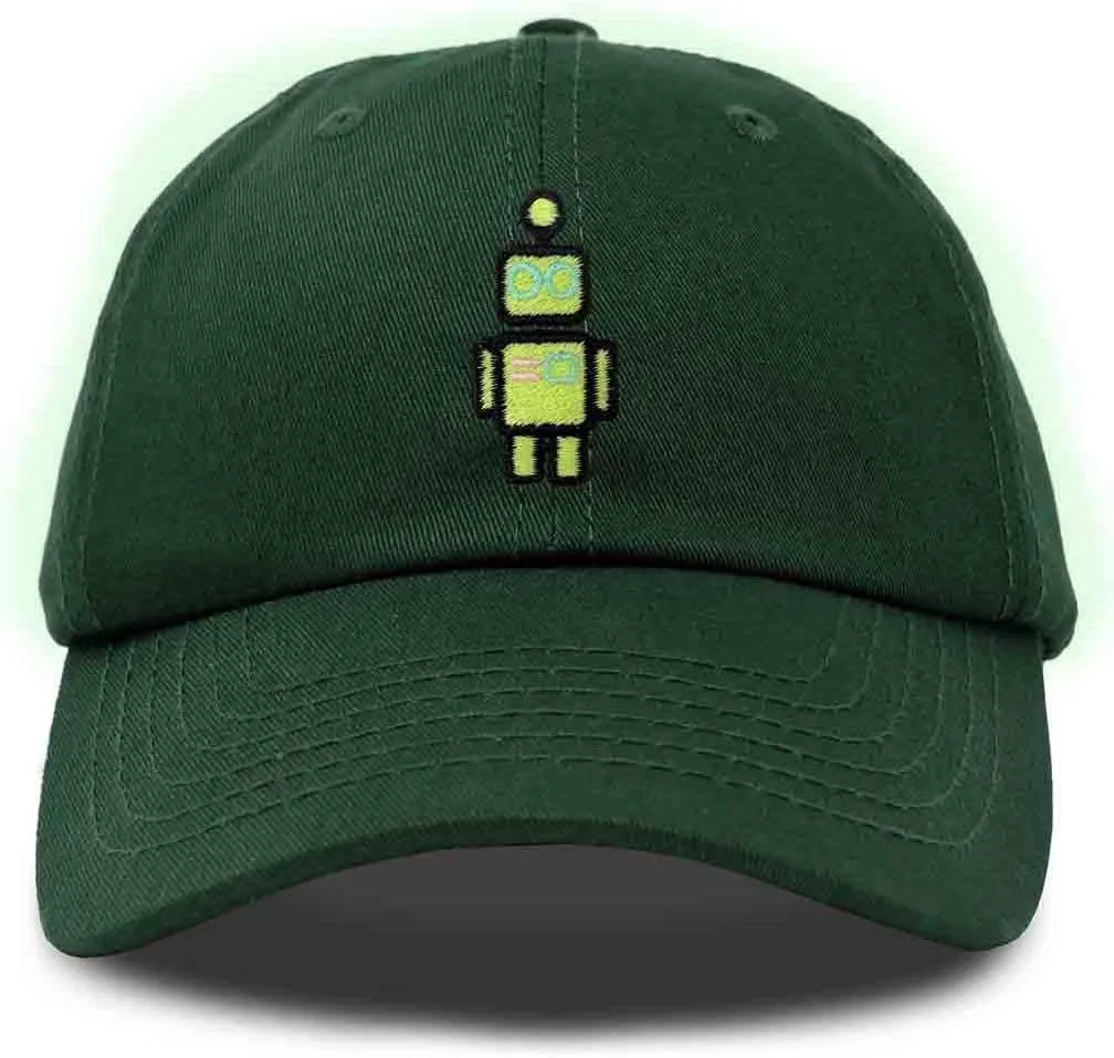 DALIX Robot Embroidered Glow in The Dark Hat Dad Hat Cotton Baseball Cap