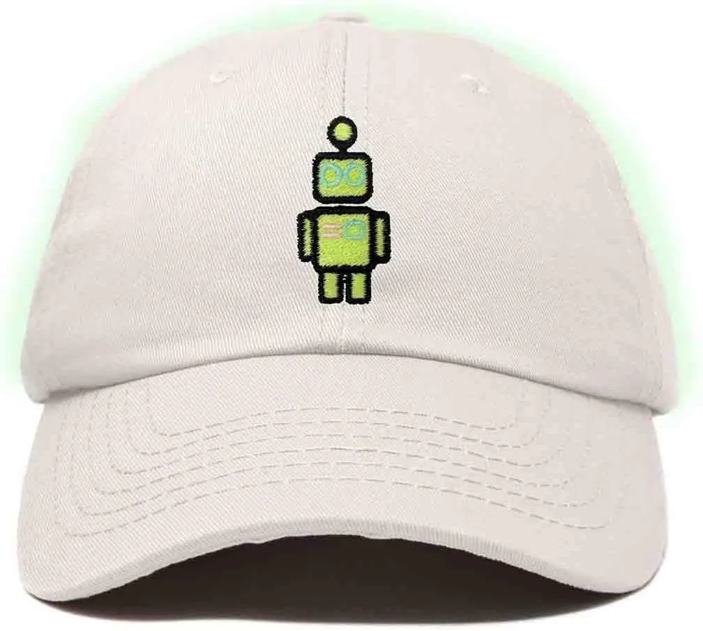 DALIX Robot Embroidered Glow in The Dark Hat Dad Hat Cotton Baseball Cap