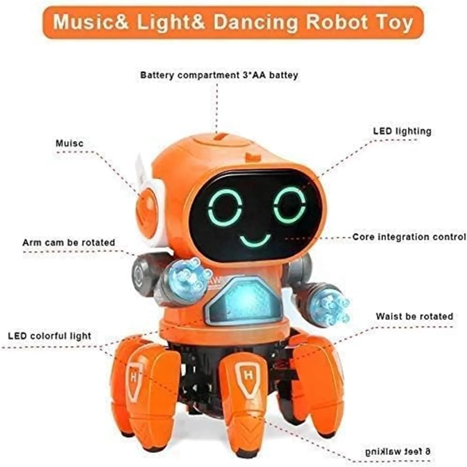 Dancing Robot Music Light Dancing Electric Walking Singing All Direction Movement Dancing Robot Walking Dancing Electronic Robot for Boys and Girls, Rechargeable, Pink Blue