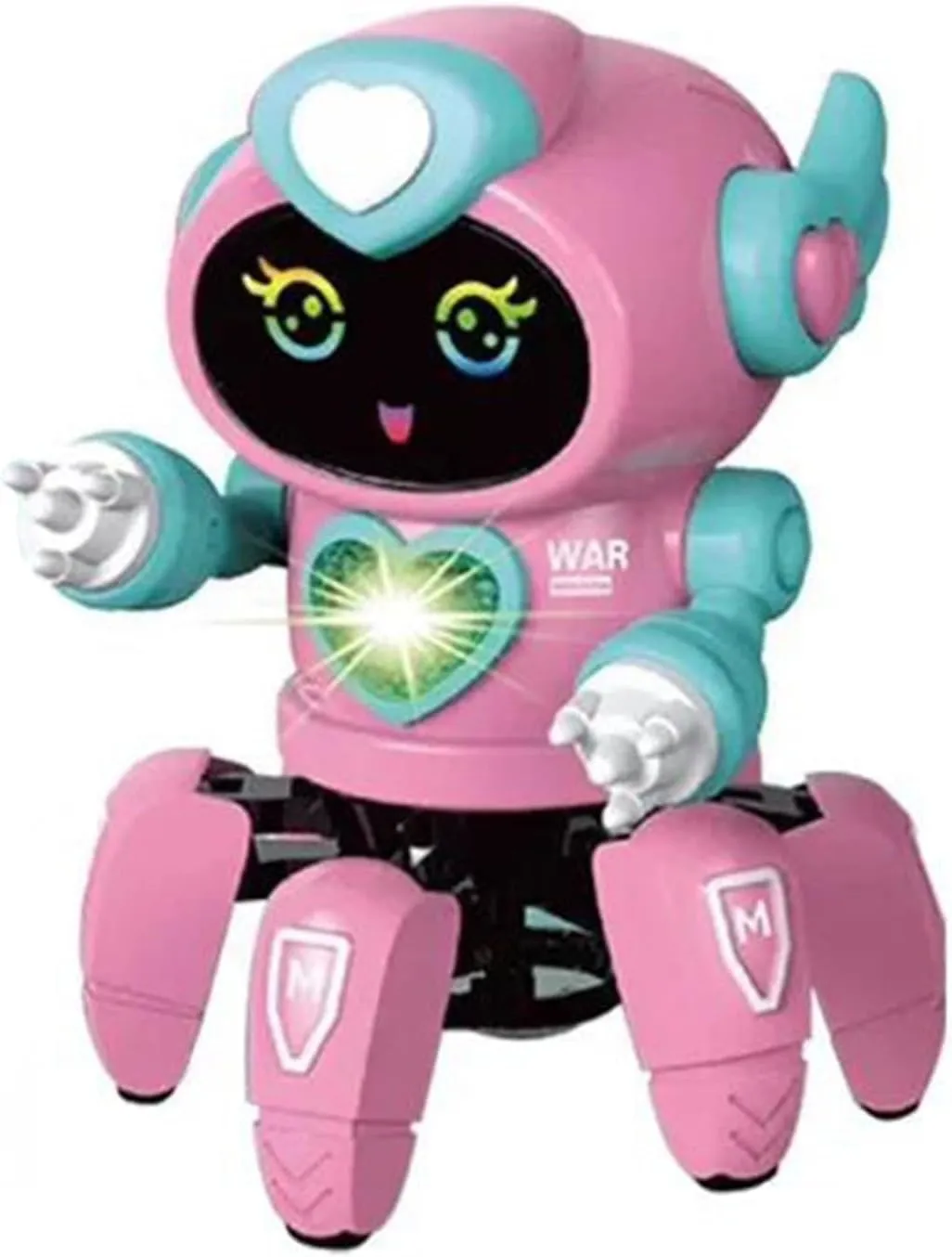 Dancing Robot Music Light Dancing Electric Walking Singing All Direction Movement Dancing Robot Walking Dancing Electronic Robot for Boys and Girls, Rechargeable, Pink Blue