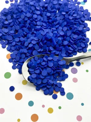 Dark Blue Chip Polymer Clay Round Confetti Circles, Fake Bake Sprinkles, DIY Decorations, Decoden Supplies, 30 Gram Bag