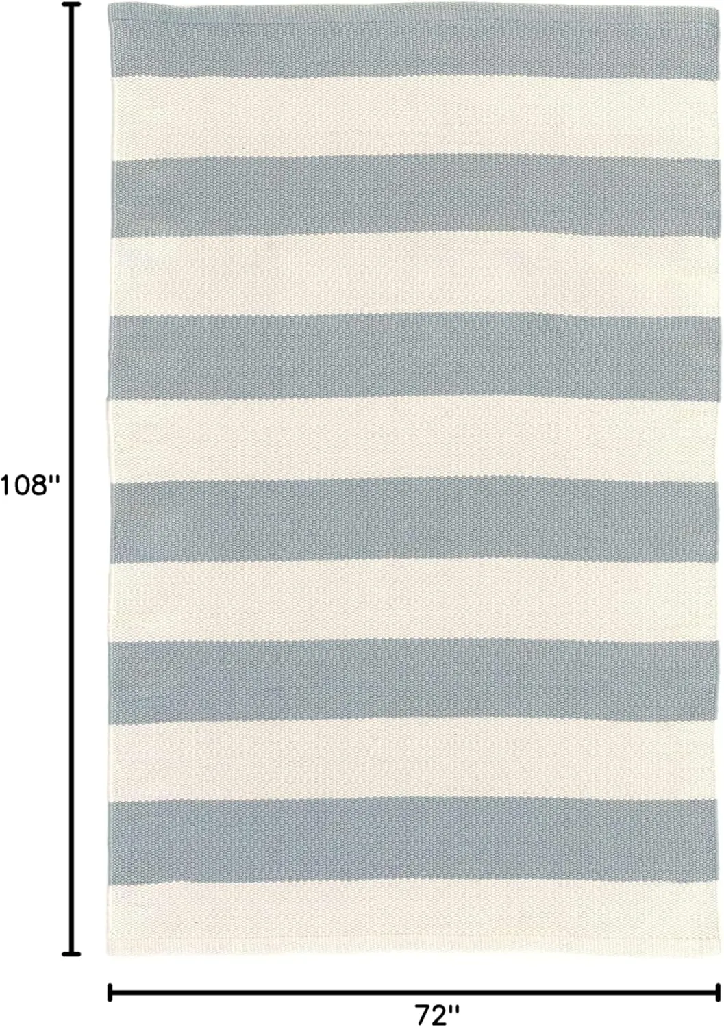 Dash and Albert Catamaran Indoor/Outdoor Area Rug - 6' x 9' Light Blue & Ivory Stripe Handwoven Washable Accent Rug - Fade Resistant, High Traffic Friendly