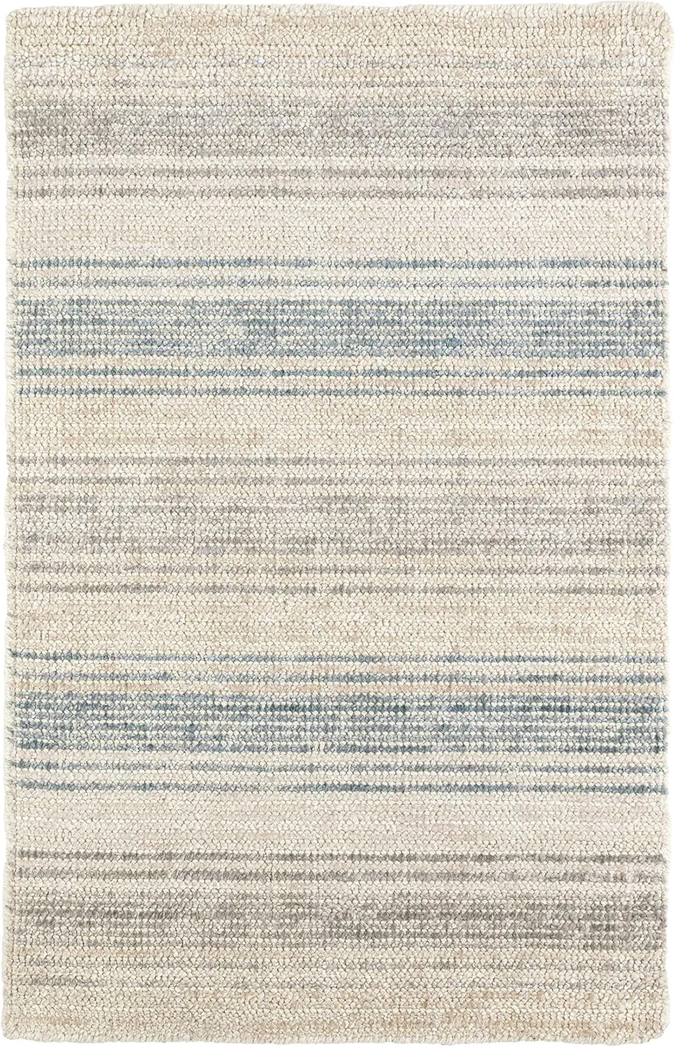 Dash and Albert Moonshine Cotton & Viscose Area Rug - 5' x 8' Neutral Stripe Handwoven Accent Rug - Durable, Low Pile, Guest Room, Home Office, Dining Room