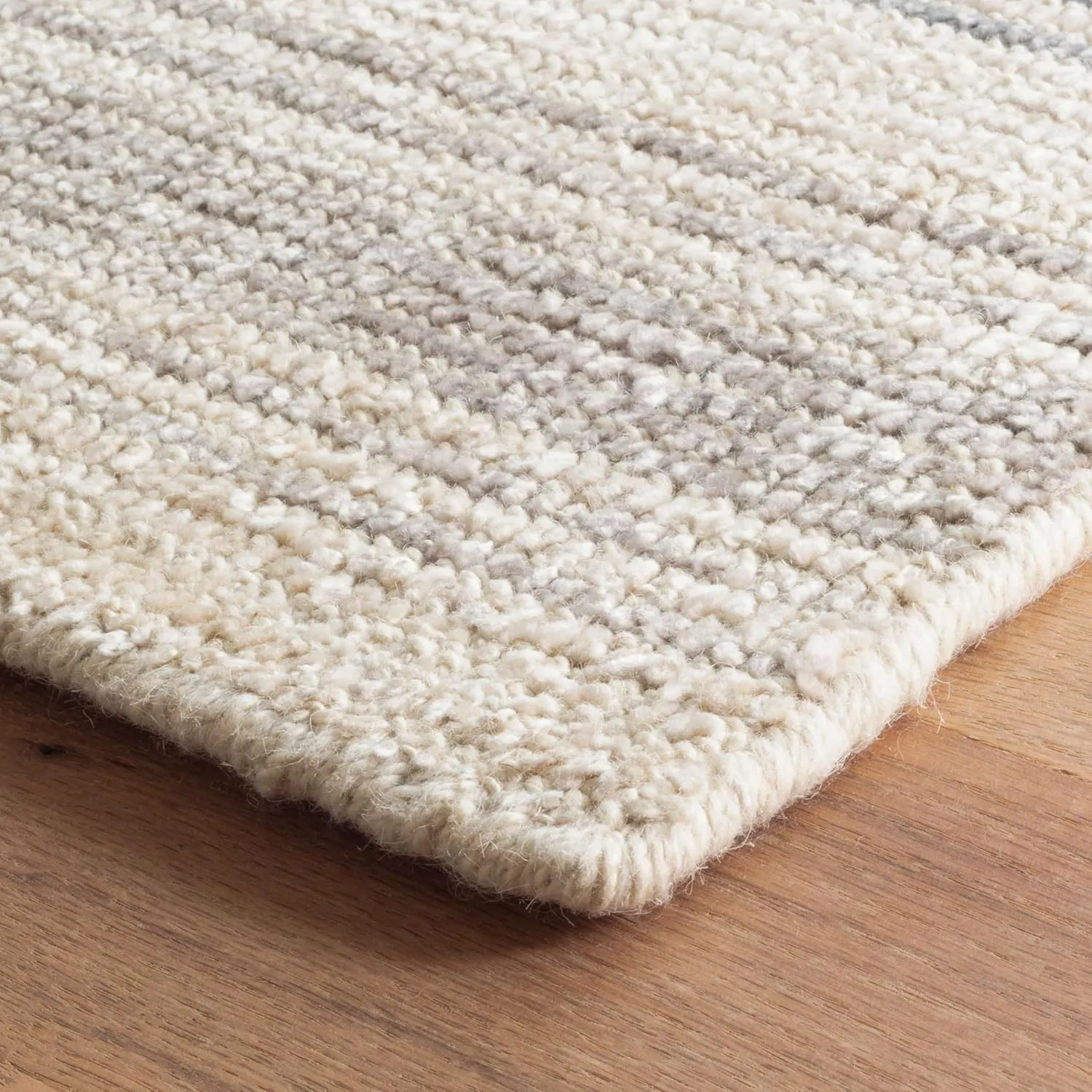Dash and Albert Moonshine Cotton & Viscose Area Rug - 5' x 8' Neutral Stripe Handwoven Accent Rug - Durable, Low Pile, Guest Room, Home Office, Dining Room