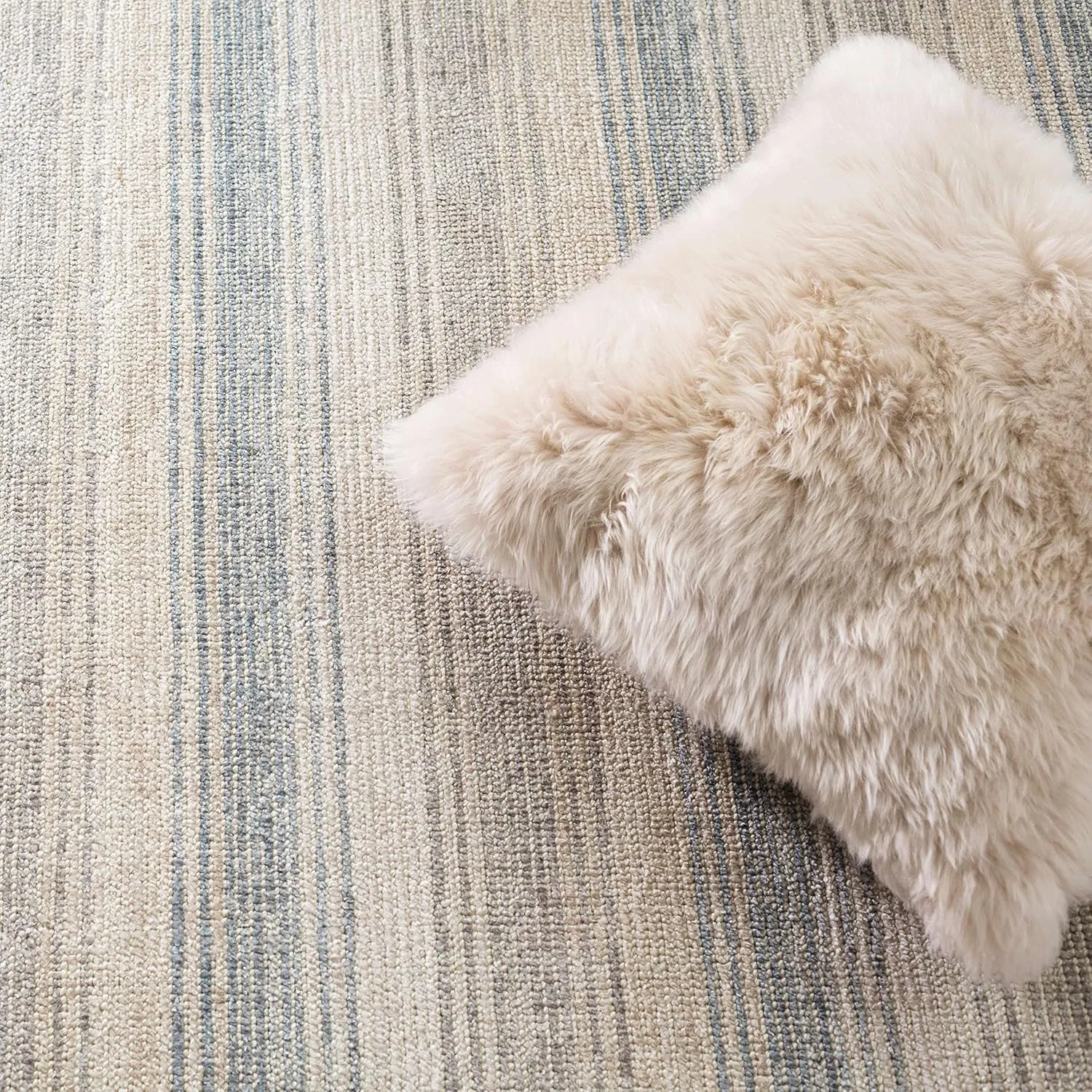 Dash and Albert Moonshine Cotton & Viscose Area Rug - 5' x 8' Neutral Stripe Handwoven Accent Rug - Durable, Low Pile, Guest Room, Home Office, Dining Room