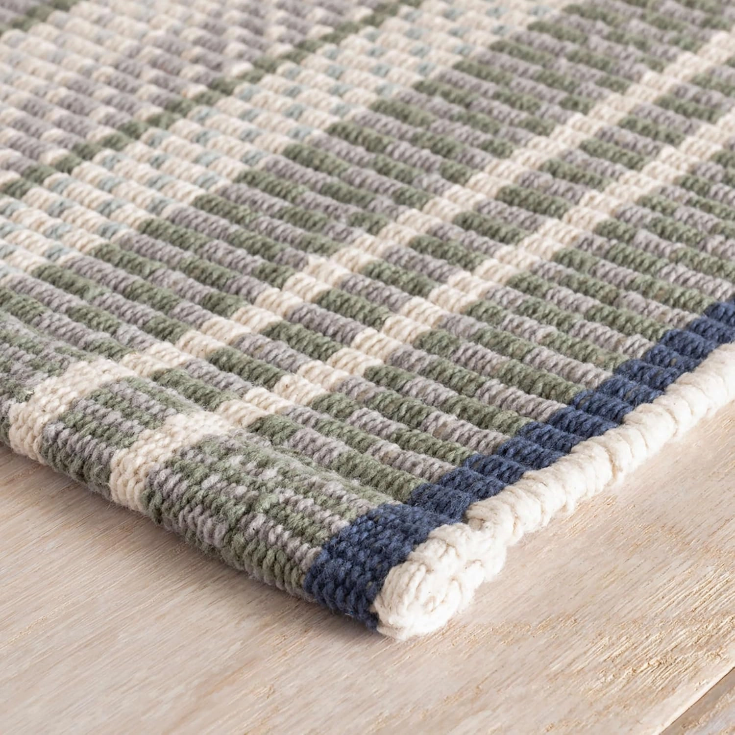 Dash and Albert Bay Stripe Cotton Area Rug - 2' x 3' Blue/Grey - Striped Handwoven Accent Rug - Durable, Lightweight, High Traffic Areas - Hallways, Bedrooms, Stairs