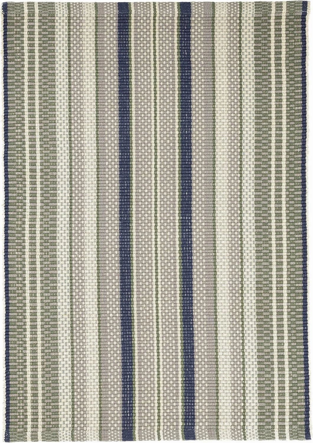 Dash and Albert Bay Stripe Cotton Area Rug - 2' x 3' Blue/Grey - Striped Handwoven Accent Rug - Durable, Lightweight, High Traffic Areas - Hallways, Bedrooms, Stairs