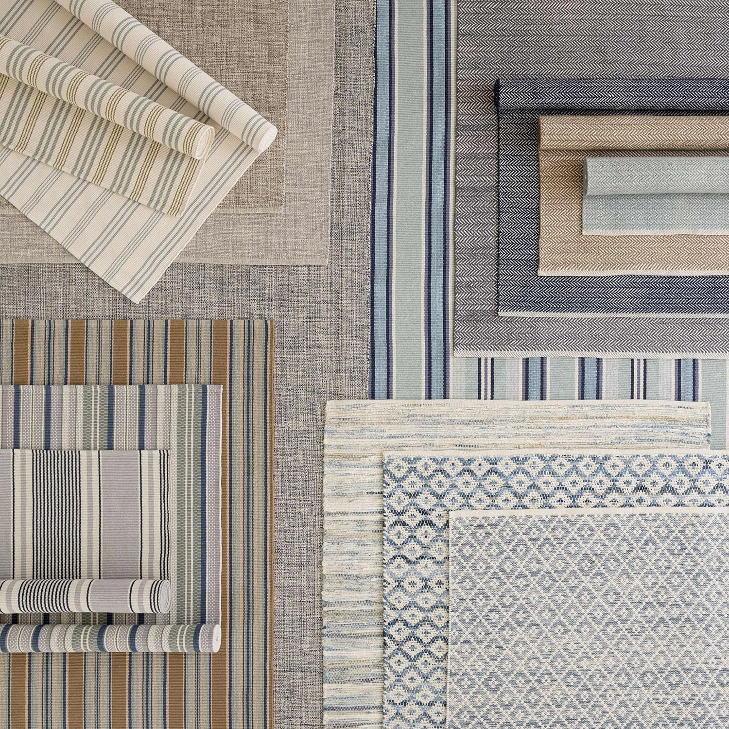 Dash and Albert Bay Stripe Cotton Area Rug - 2' x 3' Blue/Grey - Striped Handwoven Accent Rug - Durable, Lightweight, High Traffic Areas - Hallways, Bedrooms, Stairs