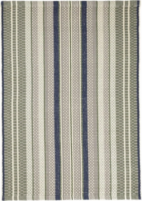 Dash and Albert Bay Stripe Cotton Area Rug - 2' x 3' Blue/Grey - Striped Handwoven Accent Rug - Durable, Lightweight, High Traffic Areas - Hallways, Bedrooms, Stairs