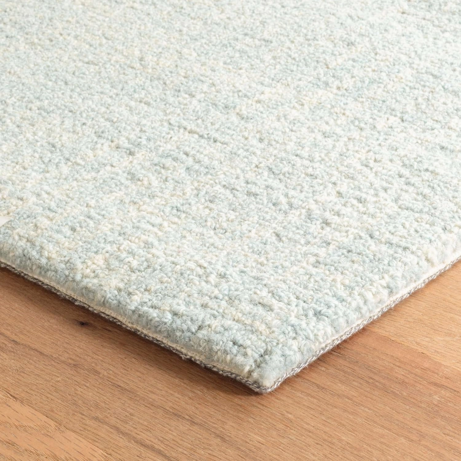 Dash and Albert Crosshatch Wool Area Rug - 2' x 3' Sky Blue Solid Hand Micro Hooked Accent Rug - Durable, High Traffic Areas Bedroom, Hallway, Stairs