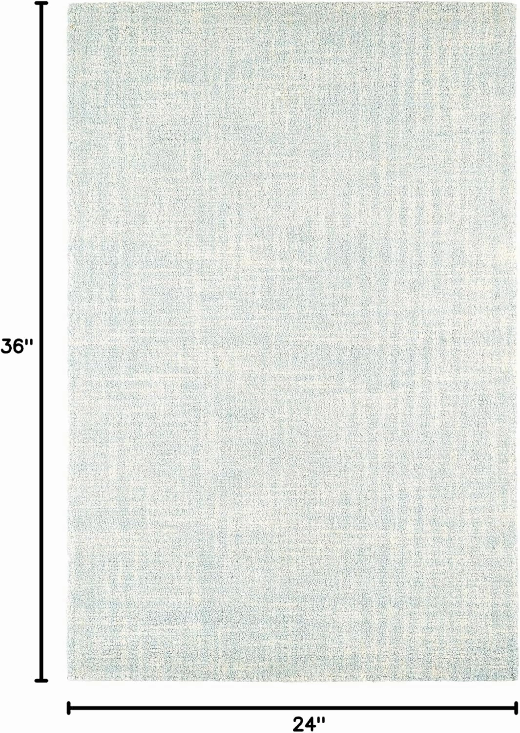 Dash and Albert Crosshatch Wool Area Rug - 2' x 3' Sky Blue Solid Hand Micro Hooked Accent Rug - Durable, High Traffic Areas Bedroom, Hallway, Stairs