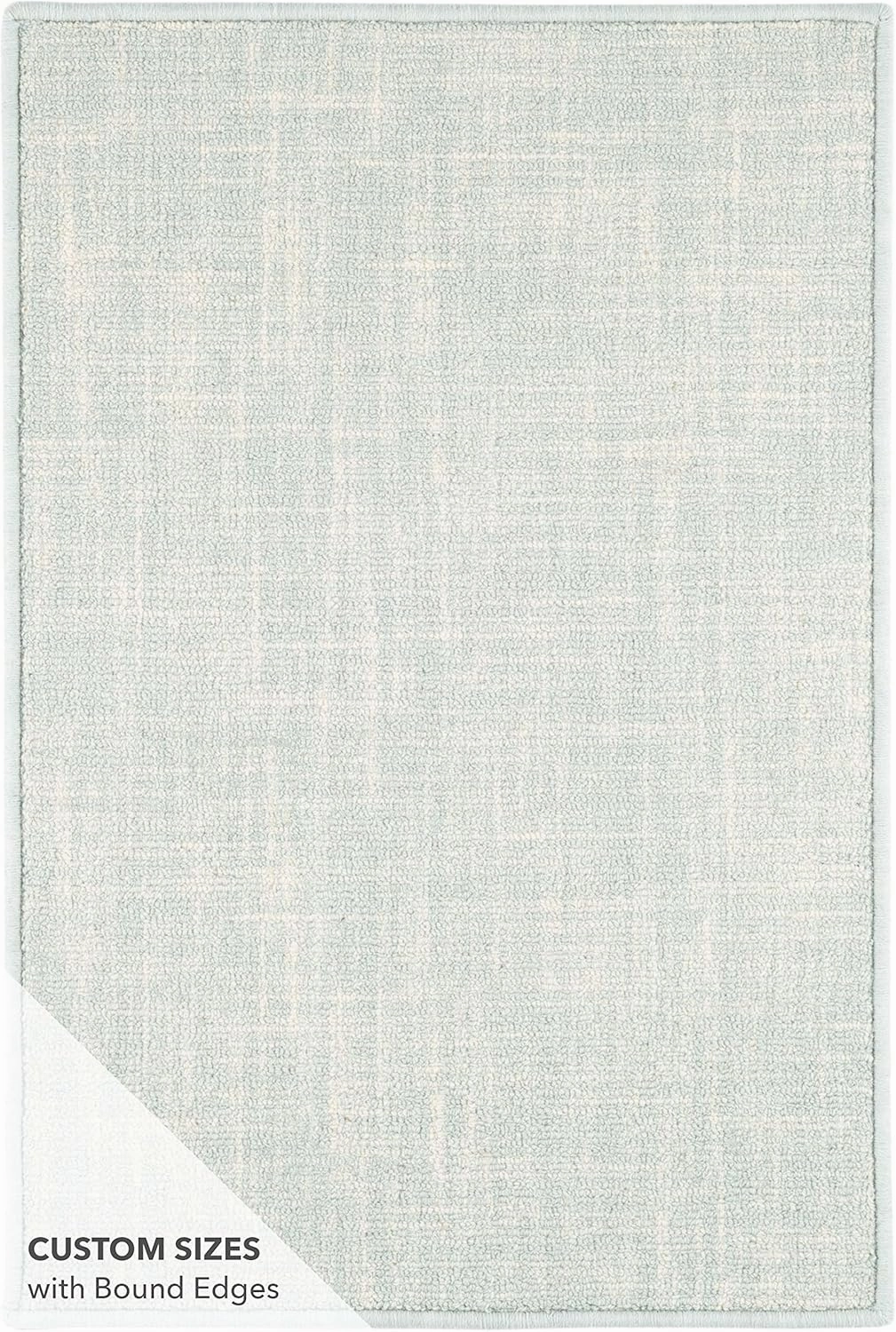 Dash and Albert Crosshatch Wool Area Rug - 2' x 3' Sky Blue Solid Hand Micro Hooked Accent Rug - Durable, High Traffic Areas Bedroom, Hallway, Stairs