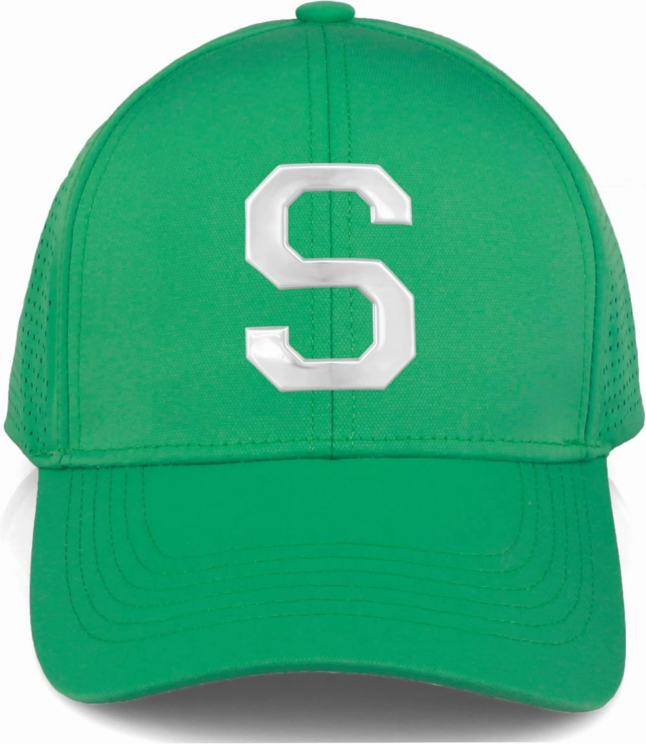 Daxton Performance Cool Tech Baseball Hat Alphabet Initial with Silver Letters
