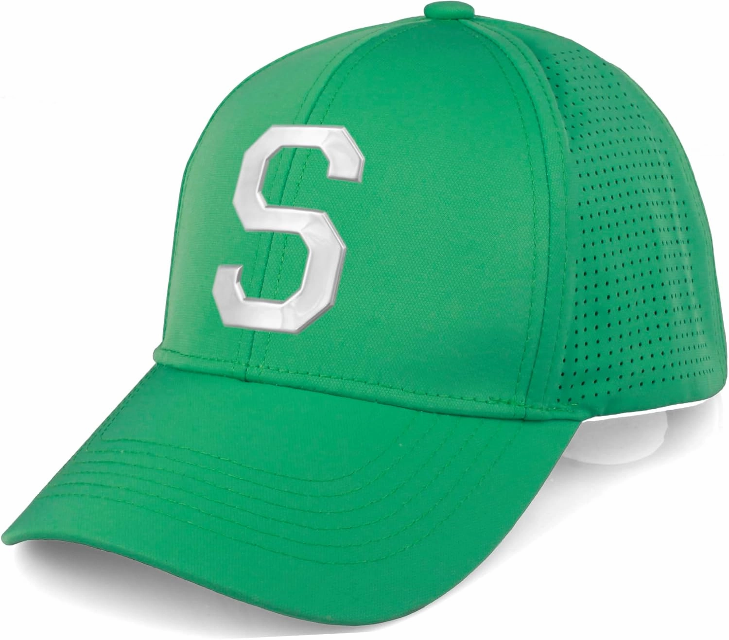 Daxton Performance Cool Tech Baseball Hat Alphabet Initial with Silver Letters