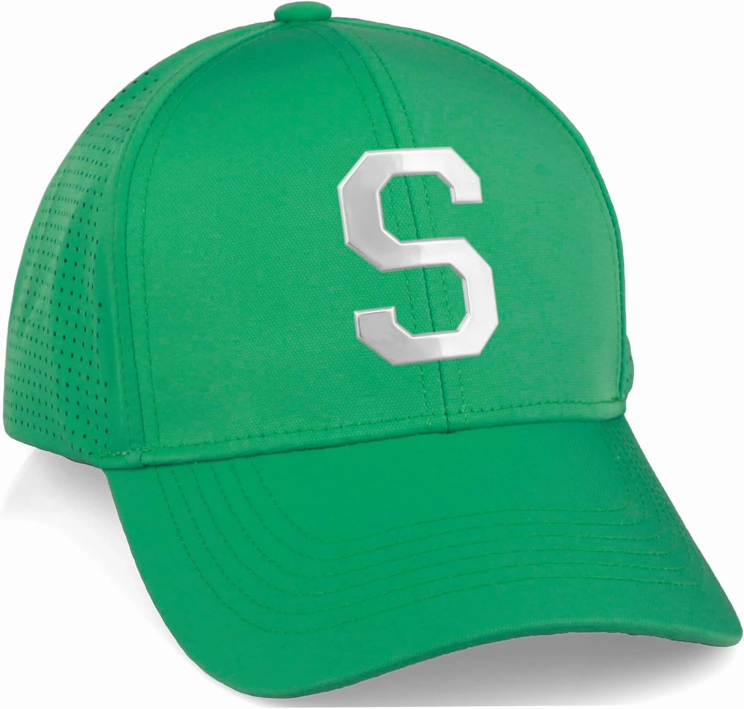 Daxton Performance Cool Tech Baseball Hat Alphabet Initial with Silver Letters