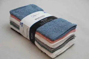 Deahun Mainstays Cotton Washcloth Bundle Collection, 18 Pack, White (Blue)