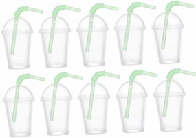 DECHOUS 10pcs Mini Tea Cup Model Straw for Dollhouse Decor Cute Miniature Tea Cups for Mini House Accessories and Crafts