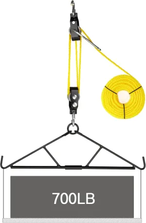 Deer Hanger, Elk Hoist Pulley Lift System with Gambrel, Hunting Game Hanging Kit for Deer Carcass/Butcher/Skinning, Max to 700 LBS, Wild Hunting Gifts for Men, Deer Hunting Accessories
