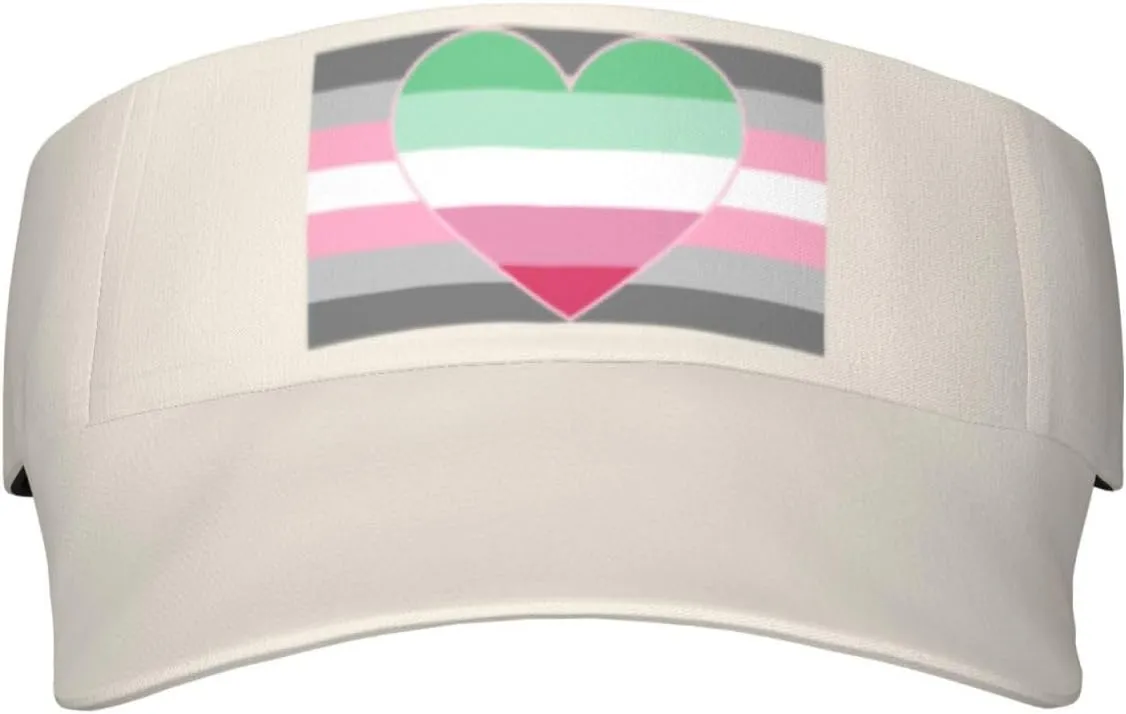 Demigirl Abro-Pride Flag LGBTQ Adult Sun Visor Cap - UV Protection, Breathable, Adjustable, Sports & Outdoor Hat Black